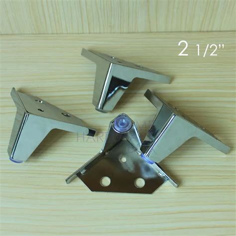 4 pcs Furniture Cabinet Metal Legs Corner feet Stainless Steel 